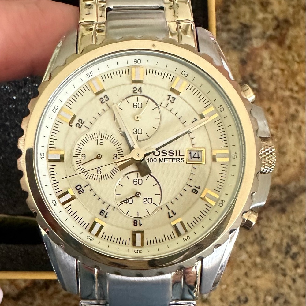 Fossil Two-Tone Chronograph Watch
